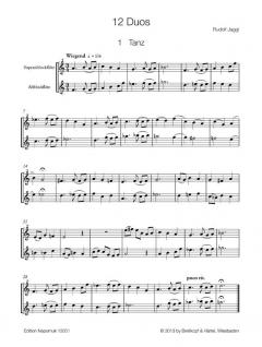 12 Duos für Sopran- und Altblockflöte (Rudolf Jaggi) 