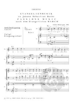 Evangelienmusik zu J. S. Bachs Markuspassion (Volker Bräutigam) 