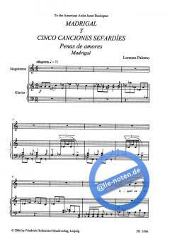 Madrigal y Cinco canciones sefardies von Lorenzo Palomo 