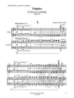 Triptico für Klavier vierhändig von Norbert Laufer im Alle Noten Shop kaufen (Partitur)