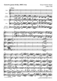 Concerto grosso B-Dur HWV 312a von Georg Friedrich Händel 