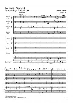 Nun, ich singe, Gott, ich knie (für 4 Stimmen und Streicher) (Johann Theile) 