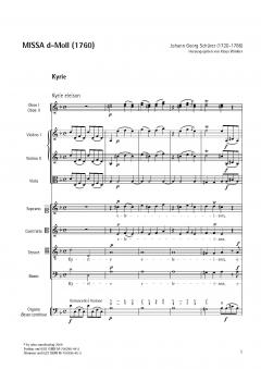 Missa d-Moll (1760) für Soli, Chor und Orchester von Johann Georg Schürer im Alle Noten Shop kaufen (Partitur)