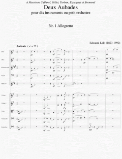 Aubade für zehn Instrumente oder Kammerorchester (Edouard Lalo) 