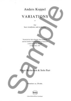 Variations For Bass Trombone And Orchestra von Anders Koppel 