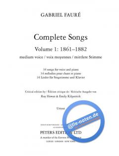 Lieder Band 1 von Gabriel Fauré 
