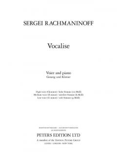 Vocalise op. 34 Nr. 14 von Sergei Rachmaninow 