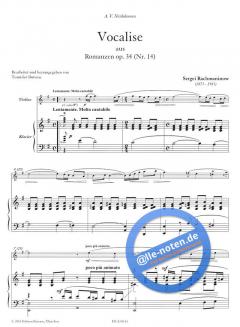 Vocalise aus Romanzen op. 34, Nr. 14 von Sergei Rachmaninow 