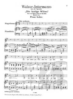 Walzer-lntermezzo (Lippen schweigen) von Franz Lehár 