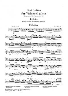 3 Suiten für Violoncello solo op. 131c von Max Reger im Alle Noten Shop kaufen - HN9478