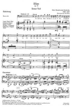 Elias MWV A 25 - Klavierauszug, deutsch von Felix Mendelssohn Bartholdy 