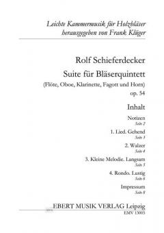 Suite für Bläserquintett op. 54 (Rolf Schieferdecker) 