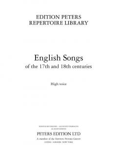 Englische Lieder des 17. und 18. Jahrhunderts 