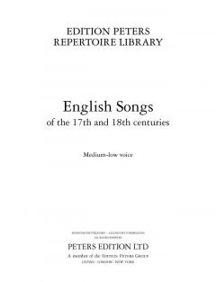 Englische Lieder des 17. und 18. Jahrhunderts 