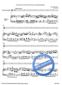 Concerto per il Cornu di Caccia con piu Stromenti von Carl Friedrich Abel für Horn und Klavier