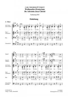 Weihnachtsoratorium 'De Adventu Jesu Christi' von Carl Theodor Hütterott 