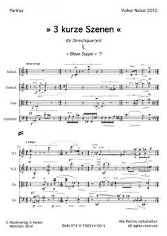 3 kurze Szenen von Volker Nickel für Streichquartett im Alle Noten Shop kaufen (Partitur)