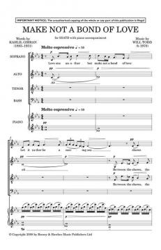 Make Not A Bond Of Love (Will Todd) 