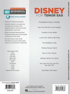 Easy Instrumental Play-Along: Disney for Tenor Sax 