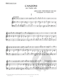 Canzoni per Canto solo von Girolamo Frescobaldi 