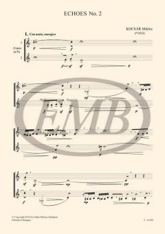 Echoes No. 2 For two horns von Miklos Kocsar für Horn Duett