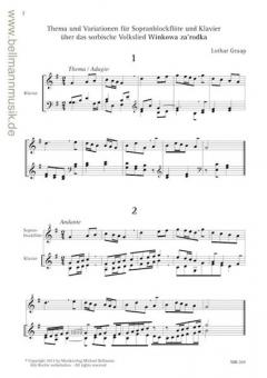 Thema und Variationen über das sorbische Volkslied 'Winkowa za'rodka' (Lothar Graap) 