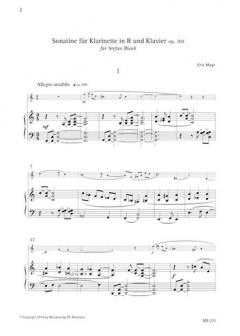 Sonatine für Klarinette und Klavier für Klarinette und Klavier von Eric Mayr 