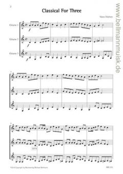 Classical for Three für drei Gitarren von Hans Hütten 