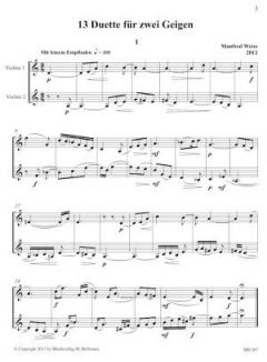 13 Duette für zwei Geigen von Manfred Weiss 