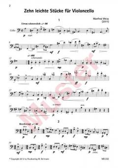 Zehn leichte Stücke für Violoncello von Manfred Weiss im Alle Noten Shop kaufen