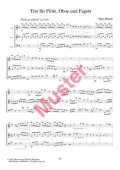 Trio für Oboe, Klarinette und Fagott von Hans Hütten für Holzbläser Trio im Alle Noten Shop kaufen