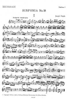 Sinfonia Nr. 18 G-Dur Hob. I:18 von Joseph Haydn 