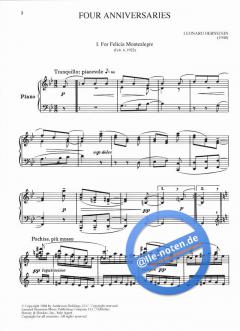 Complete Anniversaries von Leonard Bernstein für Klavier im Alle Noten Shop kaufen