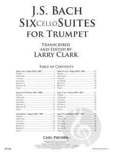 Six Cello Suites for Trumpet von Johann Sebastian Bach im Alle Noten Shop kaufen