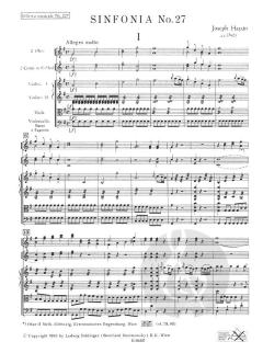Sinfonia Nr. 27 G-Dur Hob. I:27 von Joseph Haydn 