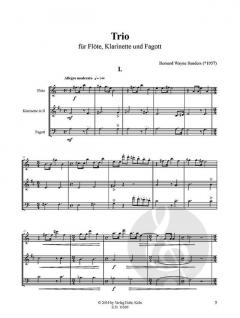 Trio von Bernard Wayne Sanders für Flöte, Klarinette und Fagott im Alle Noten Shop kaufen