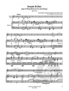 Sonate B-Dur op. 6/2 von Johann Friedrich Nisle für Horn und Klavier