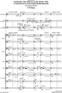 Konzert 'Dr. Jekyll & Mr. Hyde' von Enjott Schneider für 2 Violoncelli und Streichorchester (Tonzuspielung ad libitum) im Alle Noten Shop kaufen (Partitur)
