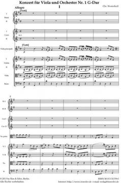 Konzert Nr. 1 G-Dur von Christian Westerhoff für Viola und Orchester im Alle Noten Shop kaufen (Partitur)