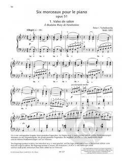 Sechs Stücke op. 51 von Peter Iljitsch Tschaikowsky 