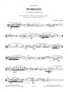 Lauba: Worksong 15e étude pour saxophone alto (livre + cd) - le livre 