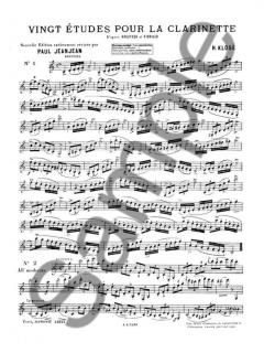 20 Etudes d'après Kreutzer et Fiorillo (Clarinet solo) von Hyacinthe Eleonore Klose 
