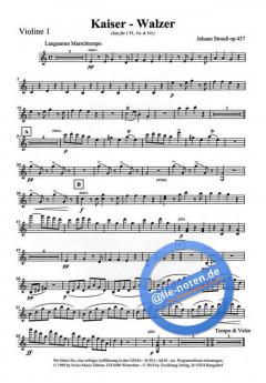 Kaiser-Walzer op. 437 von Johann Strauss (Vater) für Streichquartett im Alle Noten Shop kaufen