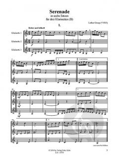 Serenade in sechs Sätzen von Lothar Graap für drei Klarinetten in B im Alle Noten Shop kaufen