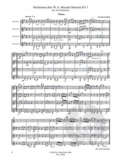 Mozart-Variationen (Menuett KV 1) von Friedrich Milde für vier Klarinetten im Alle Noten Shop kaufen