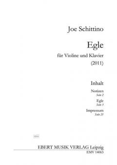 Egle von Joe Schittino für Violine und Klavier JS 154 (2011) im Alle Noten Shop kaufen