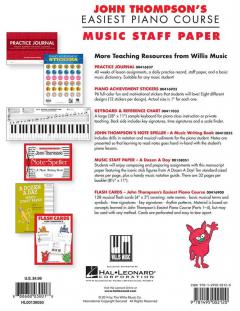 John Thompson's Easiest Piano Course: Music Staff Paper 