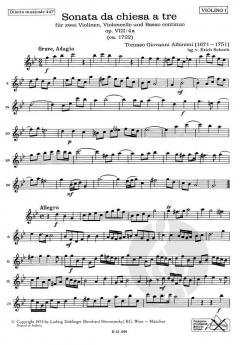 Sonata da chiesa a tre g-Moll op. 8/4a von Tomaso Giovanni Albinoni 