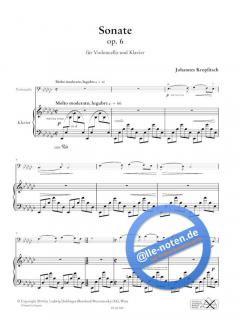 Sonate op. 6 von Johannes Kropfitsch für Violoncello und Klavier im Alle Noten Shop kaufen