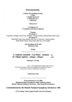 Concerto for Saxophone, Piano and Orchestra von Anders Koppel im Alle Noten Shop kaufen (Partitur)